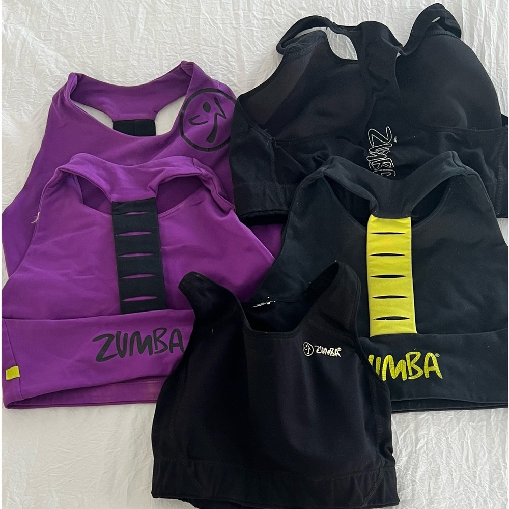 Lot of five Zumba bras